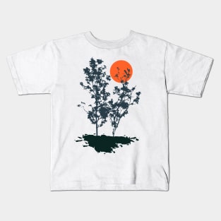 Minimalist Abstract Nature Art #37 Thin Shrubs or trees Kids T-Shirt